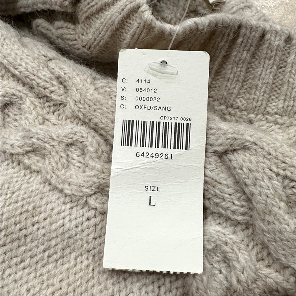 NWT Maeve Anthropology Oxford/Oatmeal color cropped cardigan women’s size L - Picture 10 of 10